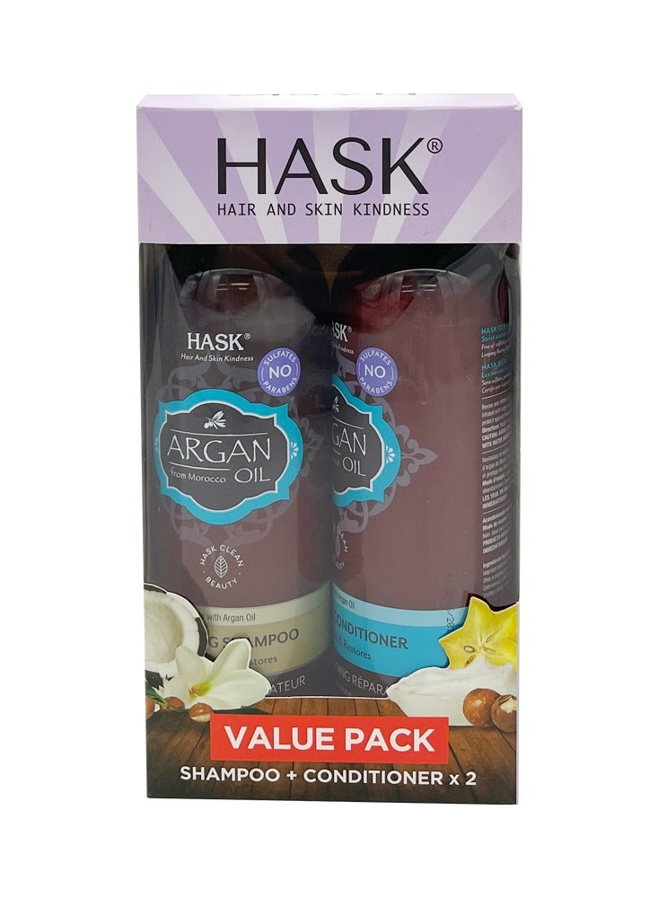 HASK Argan Shampoo + Conditioner 355Ml Value Pack - Image 1